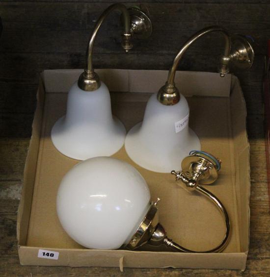 Pair wall lights & another (with shades)